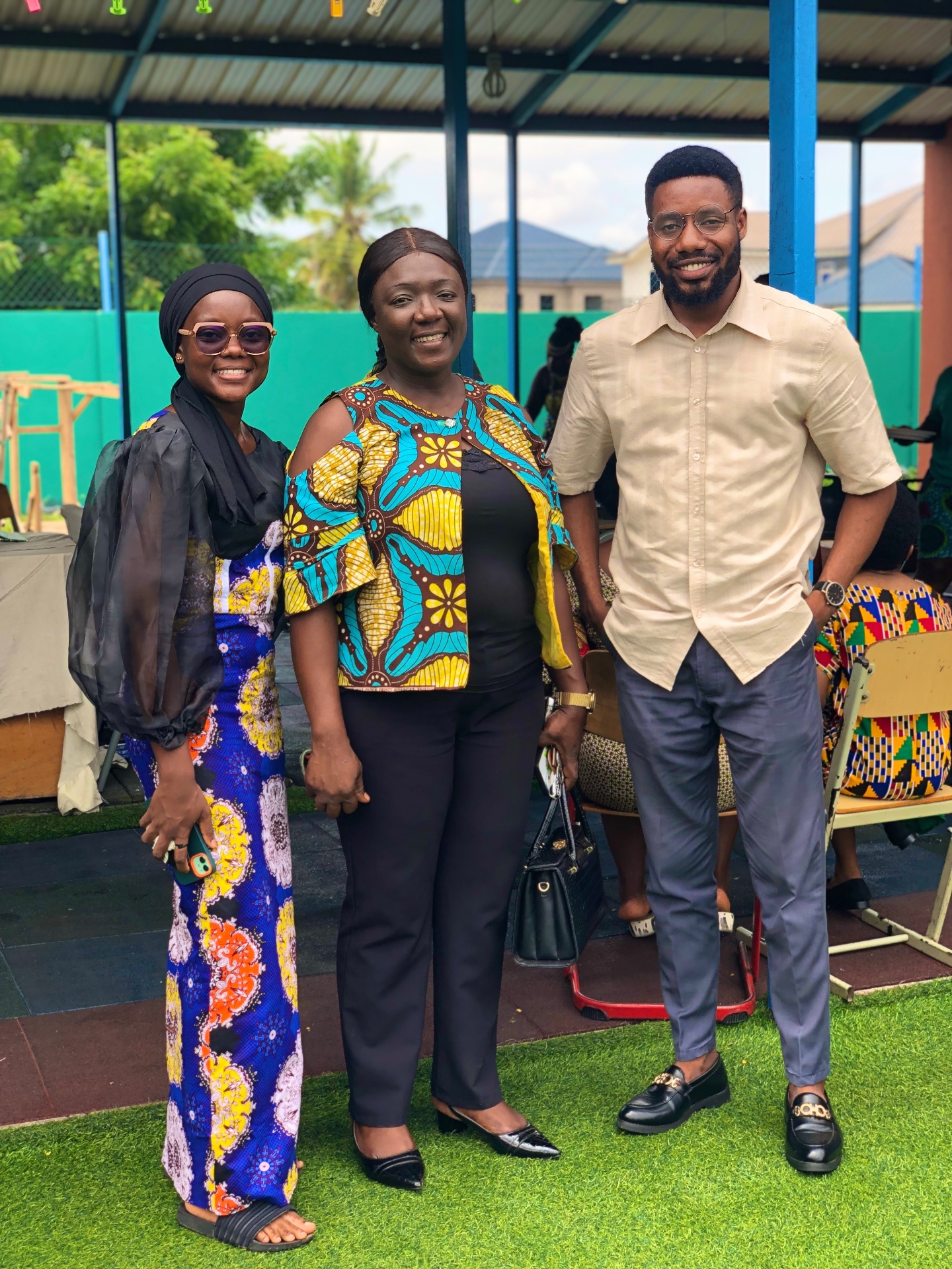 Prof. Mabel Oti Boadi with her master's student and a leader at the Haatso Autism Awareness, Care and Training Centre